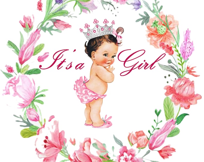 Transfer para gelatina Baby Shower little princes 8" o 24 de 1.5 pulgadas redondo