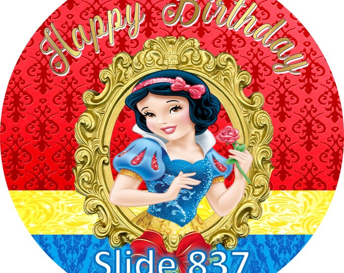 Cake toper en papel de azúcar para pastel ( Princesas Disney individual ) 8 pulgadas redondo