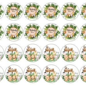 Sugar Paper (Safari Baby Shower) 24 1.5” round images