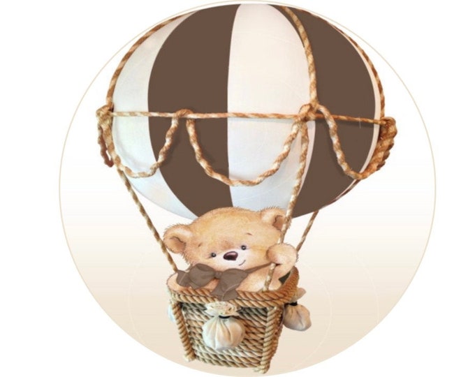 Gelatin-only transfer printed on regular bond multipurpose paper (Teddy Bear) 8 inches round