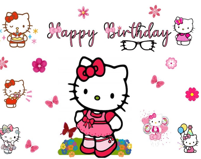 Letter size Hello Kitty cake decorating sugar sheet