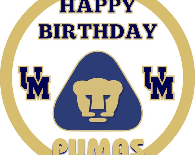Sugar paper cake topper (Pumas UM) 8 inches round