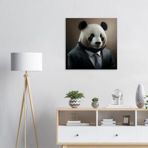 Panda in suit - animal portrait, panda bear, bear - digital download - print yourself - animal motif - room decoration - wall decoration