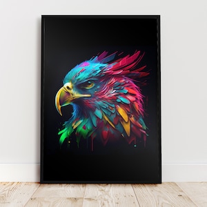 Animal Portrait Eagle - Digital Painting, PDF - Watercolor, Wall Decor, Poster - Animal Motifs Self Print - Portrait / Landscape - Printable
