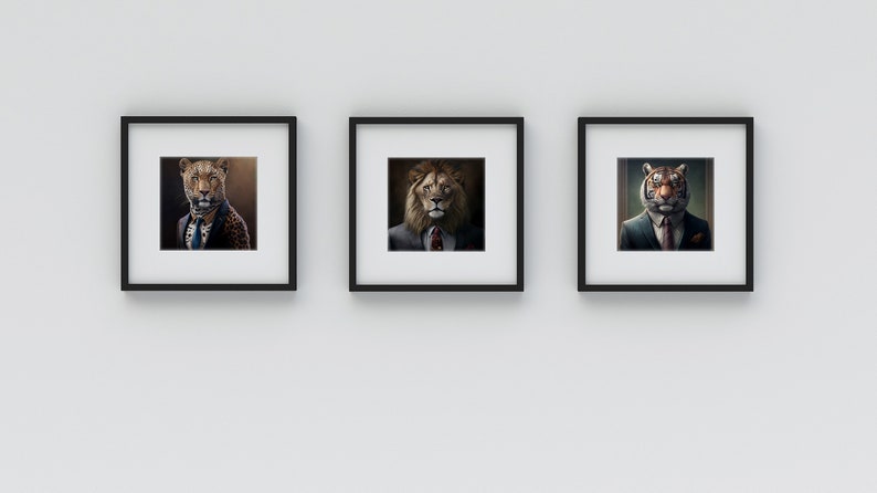 Wolf in Suit Animal Portrait, Wolf Digital Download Print Yourself ...