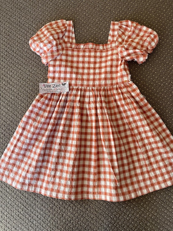 brown gingham toddler dress Cotton toddler, girl Designed for all children