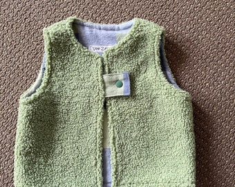 Teddy fleece toddler vest, reversible