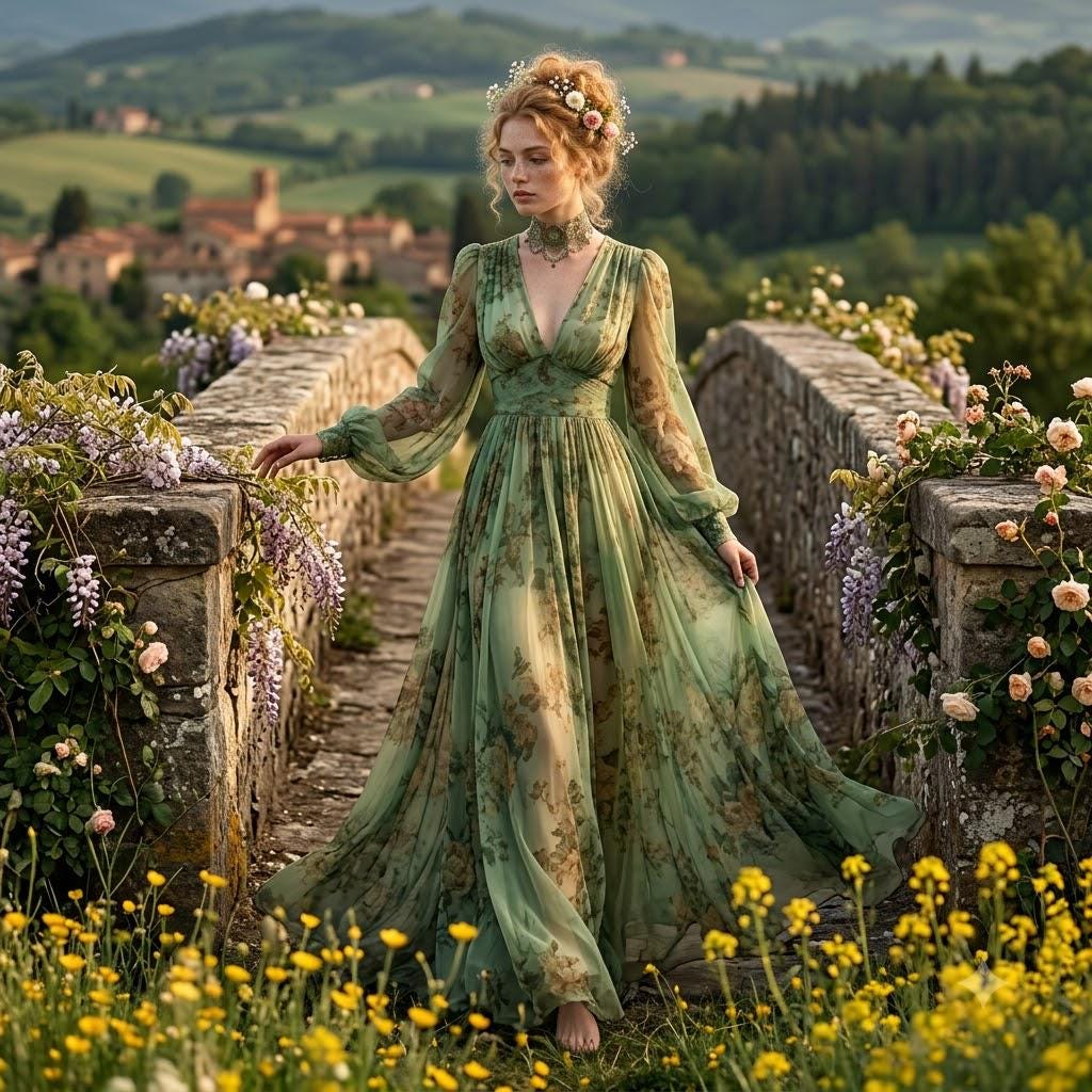 etsy sage green dress - global-print-Claudia Rose Black