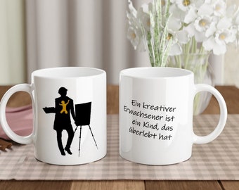 White ceramic mug - creativity