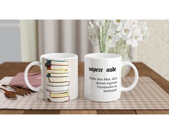 White ceramic cup - sapere aude