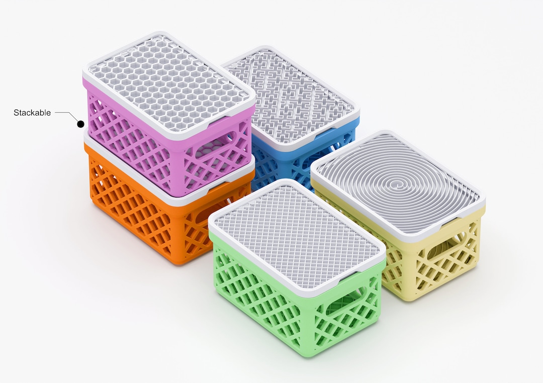 Small Size 3D Printed Stackable Organizer. Multiple Color Print ...