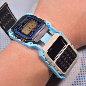 Dual Watch Mounting Kit For Casio F91 & CA53, 3D Printed with Multiple Color Available.