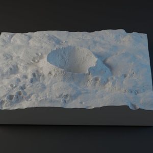 Highly Detailed Moonscape Crater Detail Model Zooms Out