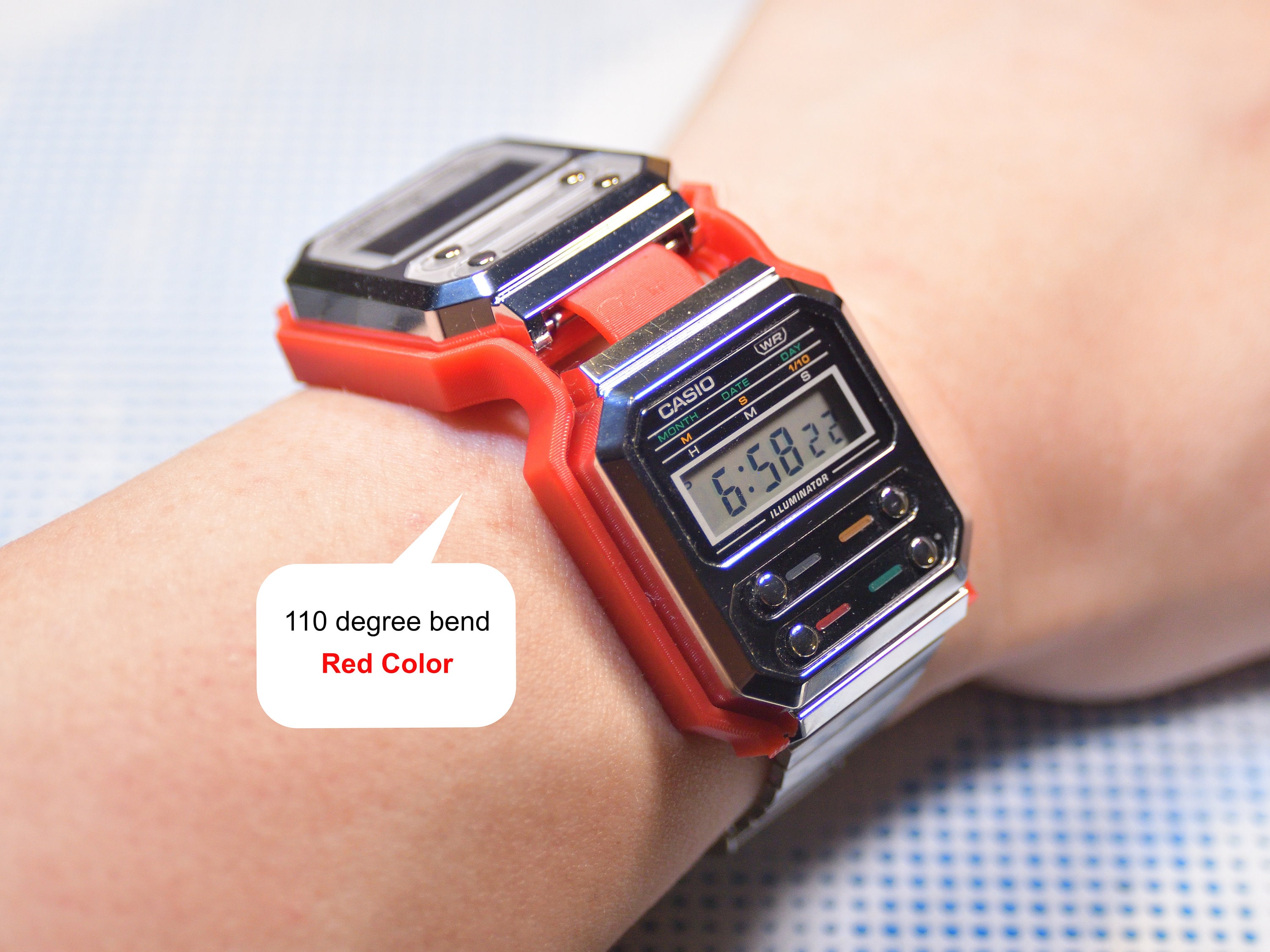 Dual Watch Mounting Kit for Casio A100 or F100, 3D Printed With