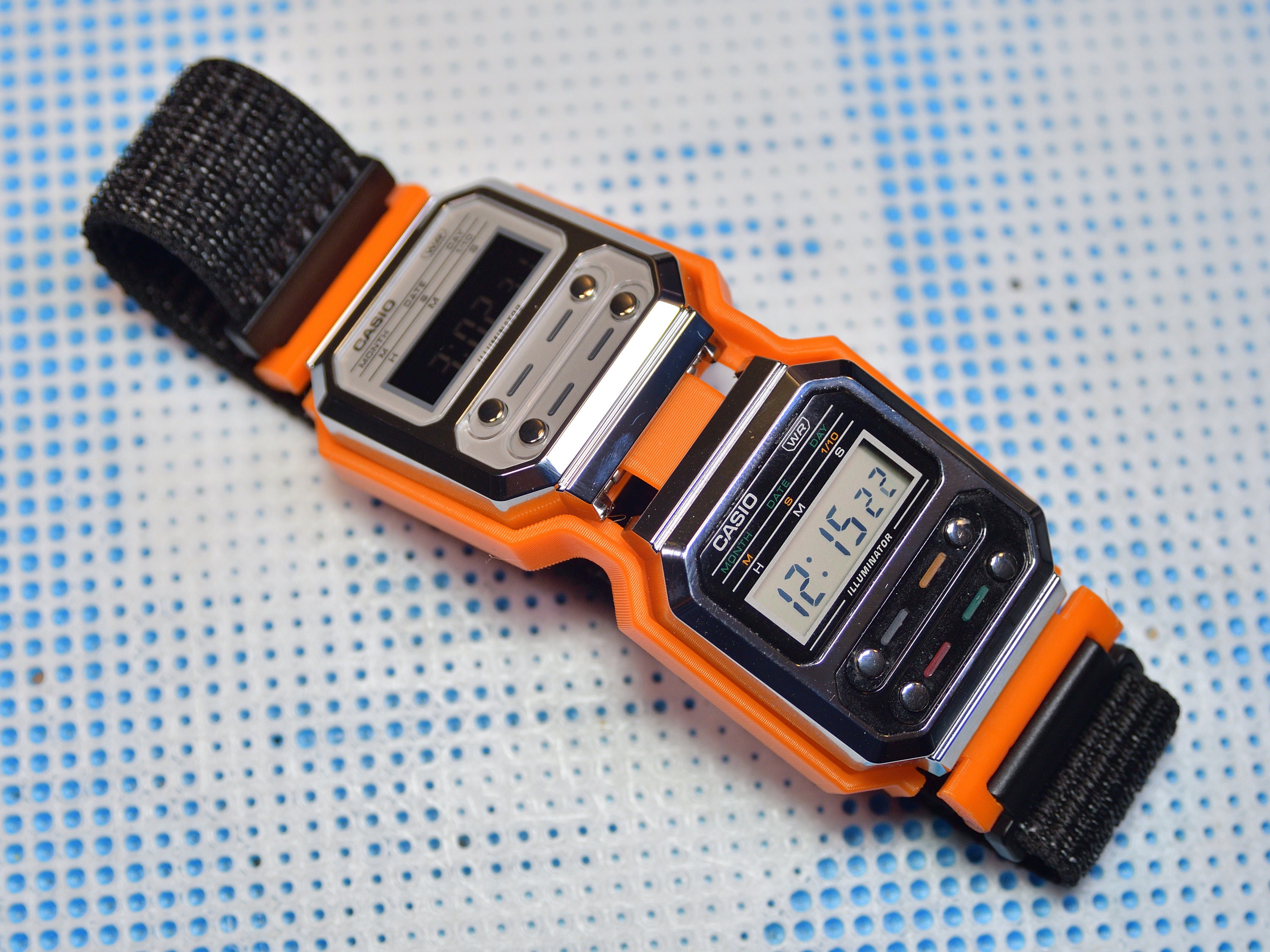 Dual Watch Mounting Kit for Casio A100 or F100, 3D Printed With
