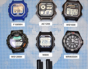 Adaptateur de bracelet en résine solide pour AE1200, AE1300, AE1500, W-800, WS1200H, WS1500, WSH1600 et modèles similaires,