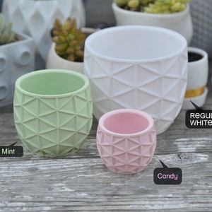 Cross Pattern Succulent Planter - Indoor Planter with Drainage - Minimalist planter pot