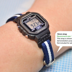 Slim Tough Resin Strap Adapter for Casio LA-20WH Classic Digital Watch