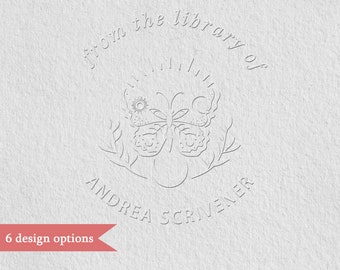 Book Embosser Personalized,From the Library of Stamp,Library Embosser,Personalized Book Embosser,Custom From the Library of Book Stamp