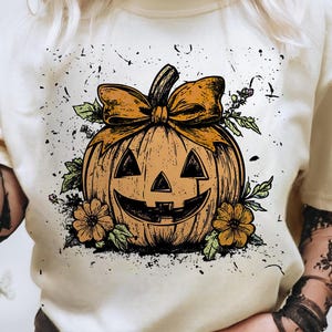 Spooky Pumpkin Coquette Png, Halloween Png, Spooky Season png, Gothic pumpkin png, Coquette Bow Halloween png, Spooky Season png, Fall png