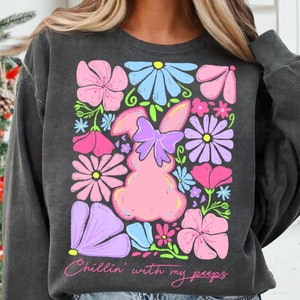 Boho Easter Bunny Png, Chillin’ with my peeps png, Retro Floral Easter Png, Bunny Coquette Png, Happy Easter Png, Coquette Easter Png