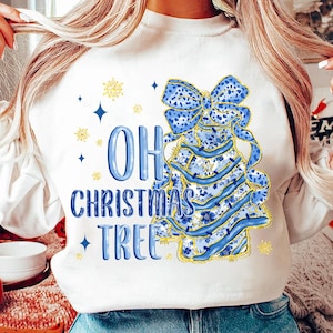 Glitter Chinoiserie Christmas Tree Cake Png, Christmas Png, Oh Christmas Tree Png, Blue Toile Christmas Png,Blue Coquette Christmas Tree Png