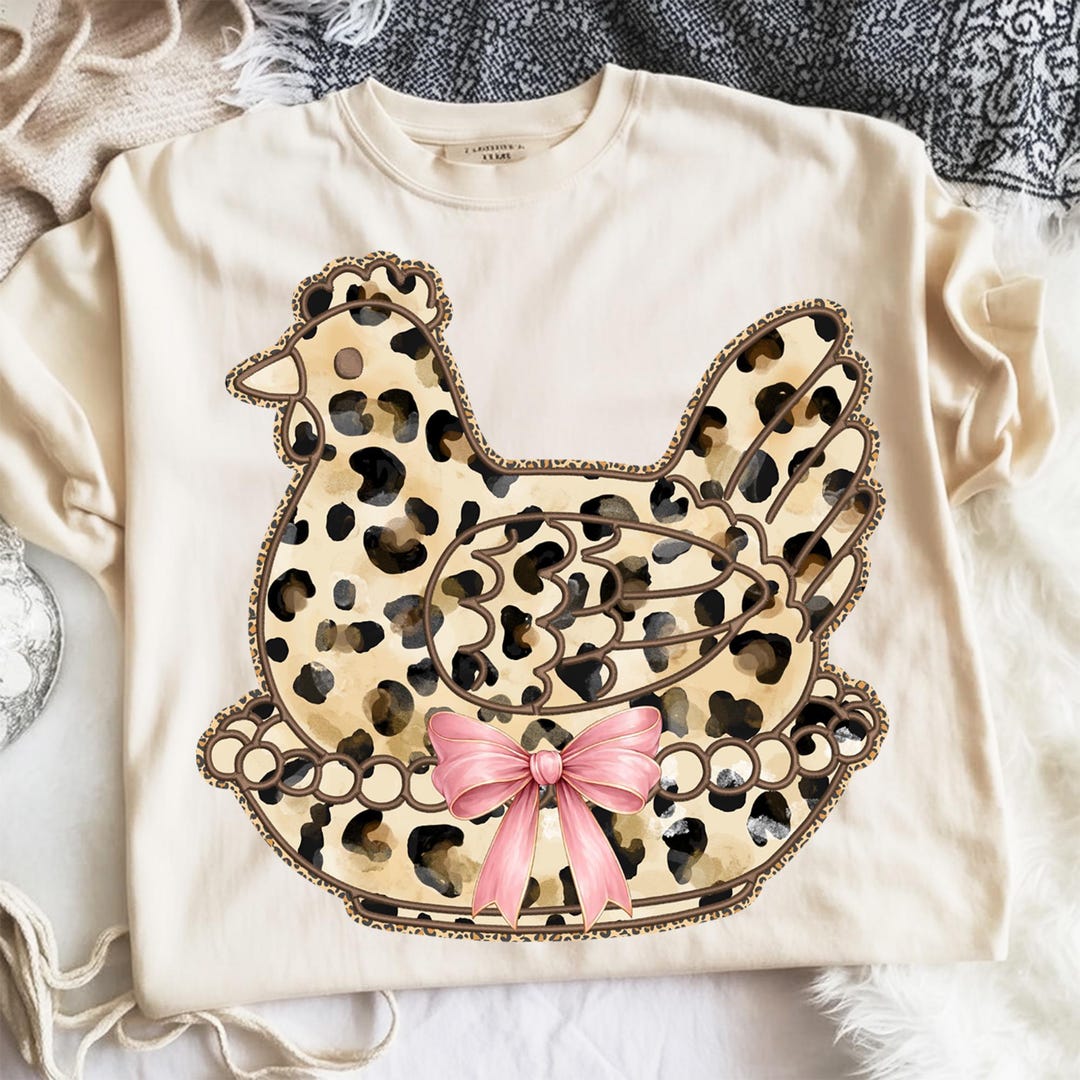 Leopard Pattern Chicken Vintage Hen Chicken Leopard Png, Vintage Chicken Png, Easter Png ...