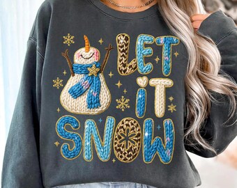 Funny Let it Snow Png, Christmas Png, Coquette Winter Snowman Png, Snowman Png, Latch Hook Yarn Png, Cozy Winter Png, Christmas Leopard Png