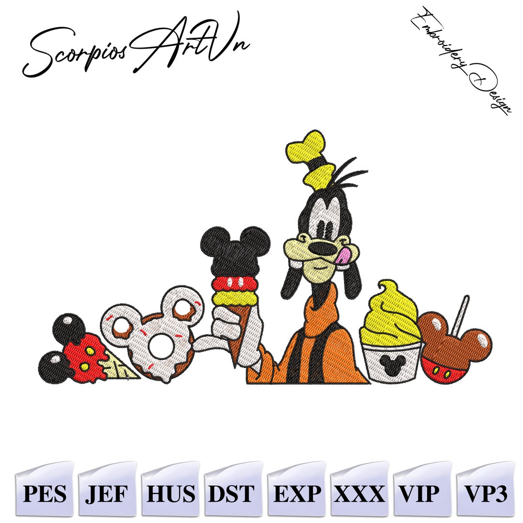 Cartoon Food Embroidery Design Cartoon Character Embroidery Etsy