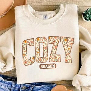 Cozy Season Sublimation, Fall Vibes Png, Floral Pattern Png, Fall Floral Png, Fall Shirts, Cozy Season Sublimation, Girly Autumn Design