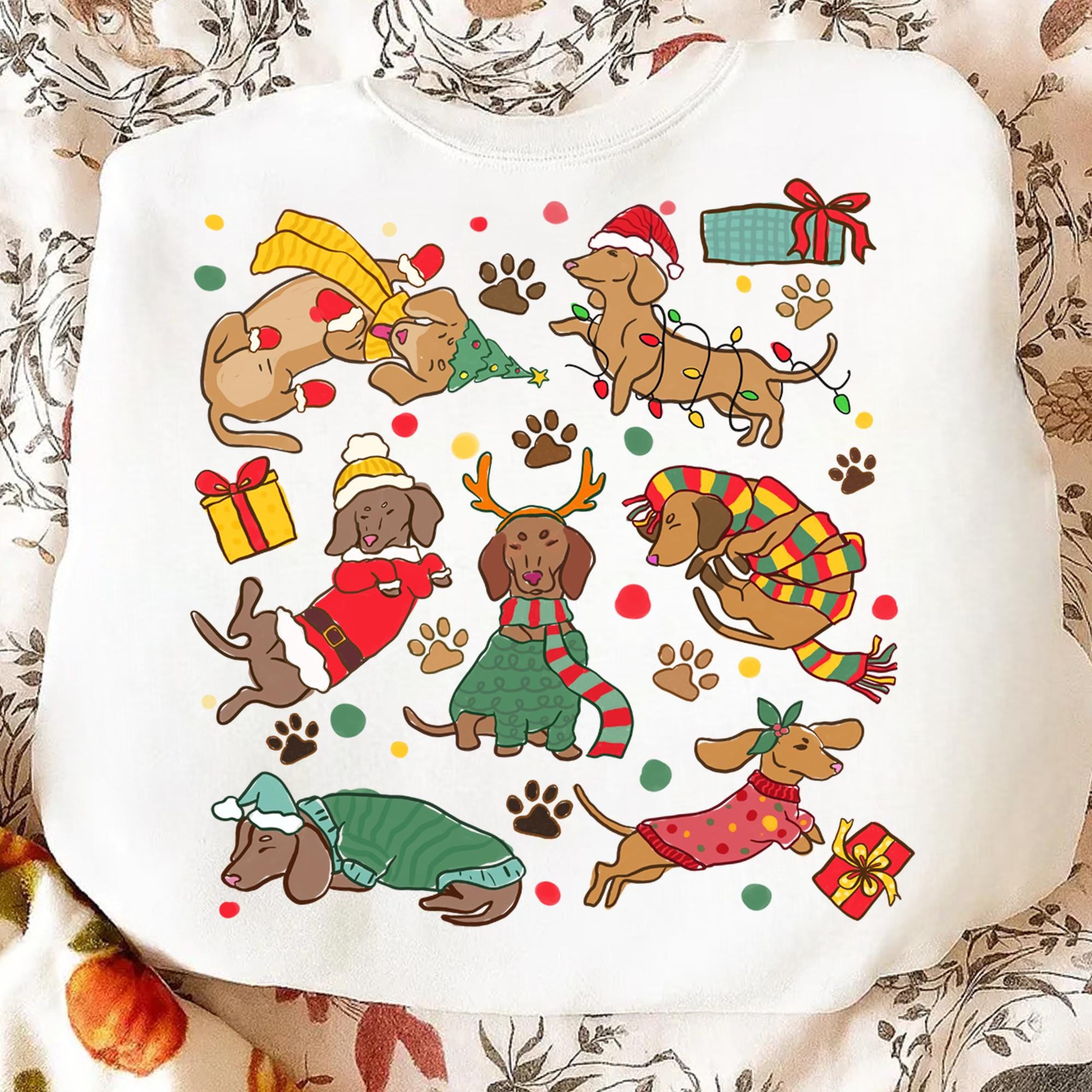 Merry Christmas Dachshund Dog PNG, Cute Puppies Png, Christmas Holiday ...