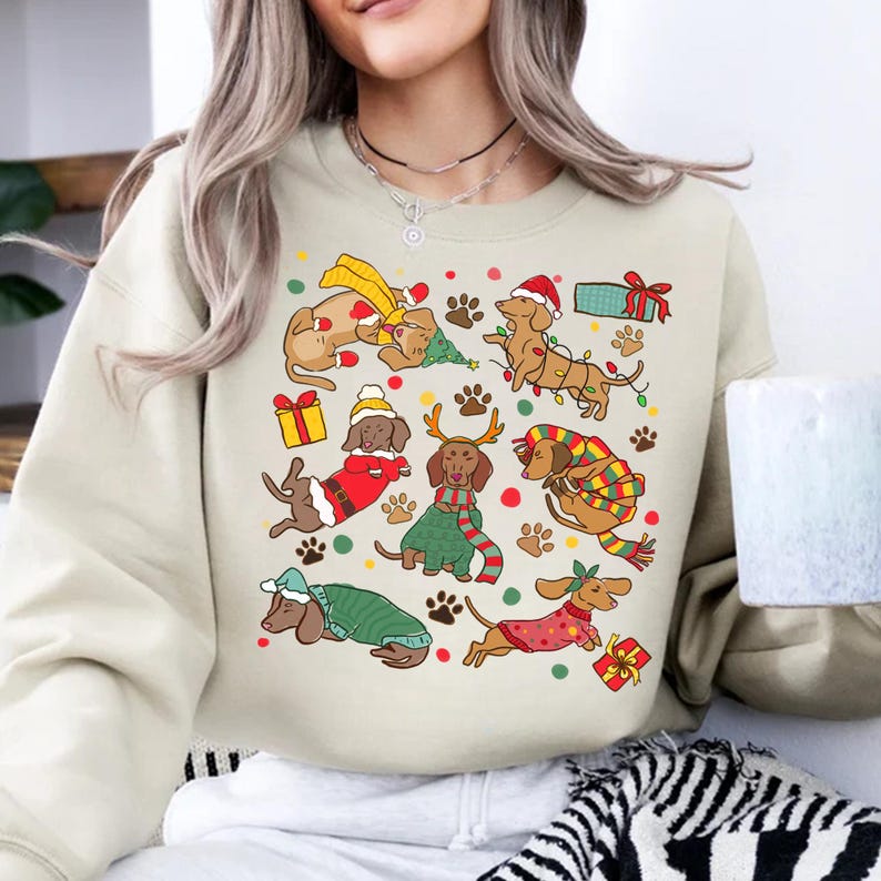 Merry Christmas Dachshund Dog PNG, Cute Puppies Png, Christmas Holiday ...