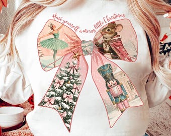 Christmas Nutcracker Coquette Bow Png, Christmas Png, Retro Christmas Png,Merry Christmas Png, Nutcracker Png, Girly Christmas Png, Pink Bow