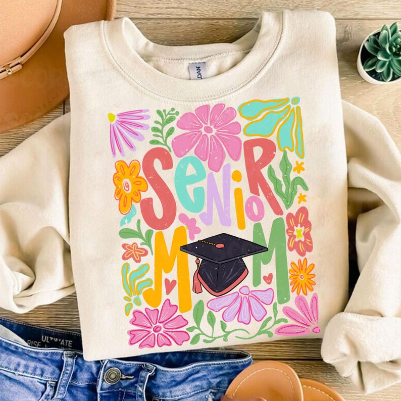 Senior Mom Png, Boho Senior Flower Png, Graduation Mom Png, Graduation ...