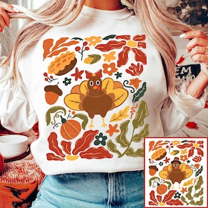 Boho Floral Turkey Png, Thanksgiving Png, Gobble Png, Turkey Png, Fall Turkey Png, Thanksgiving Sublimation Design, Pumpkin Season Png