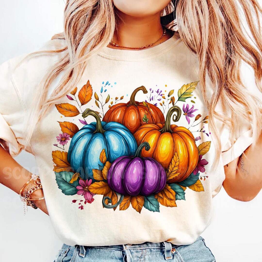 Colorful Pumpkins Png, Thanksgiving Png, Fall Png, Pumpkin Png ...