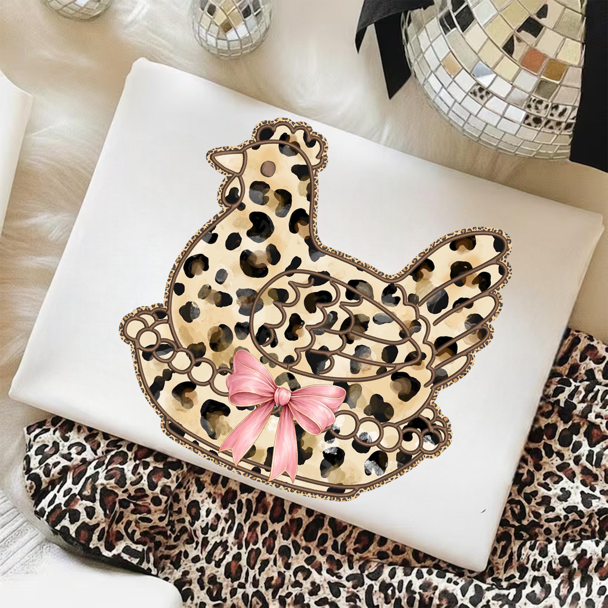 Leopard Pattern Chicken Vintage Hen Chicken Leopard Png, Vintage Chicken Png, Easter Png ...