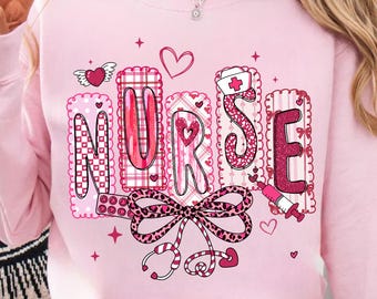 Valentine Nurse Png, Valentines Day Png, Valentine Coquette Bow Png, Cupids Favorite Nurse Png, Nurse Valentines Design Png, Gift for nurse