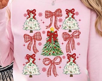 Tree Bow Coquette Christmas  PNG, Christmas Png, Merry Christmas Png, Christmas Tree Png, Christmas Bow Png, Christmas Design Png