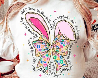 Easter Bunny Coquette Png, Glitter Bunny Bow Png, Easter Coquette Png, Preppy Easter Png, Easter Png, Easter Shirt Design, Leopard print