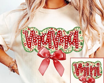 Christmas Mama Coquette PNG, Santa Doodle (Digital Download)