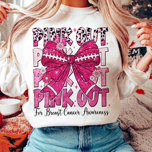 Football Pink Out Png, Breast Cancer Awareness Png, Breast Cancer Football Png, Pink Ribbon, Game Day png, Football Mom Png, Tackle Cancer