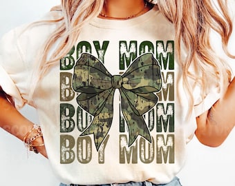 Camo Boy Mom Bow Png, Duck Hunting Design (Digital Download)