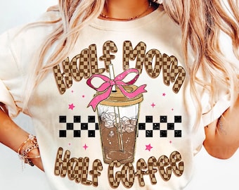 Half mom half coffee png, Retro Checkered Mama Png, Coffee Coquette Bow Png,Mama Needs Coffee Png, Coffee Lover Sublimation,Mother's Day Png