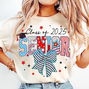 Retro Senior 2025 Coquette Png, Class of 2025 Png, Checkered Senior Png, Graduation png, America Senior 2025 Png, Senior Shirt Design
