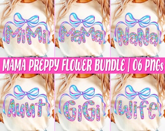 Preppy Mama Flower Png Bundle, Brushstroke Mama Coquette Png, Preppy Mama Png, Neon Floral Mama Png, Mama png, Mothers Day Png, Glitter