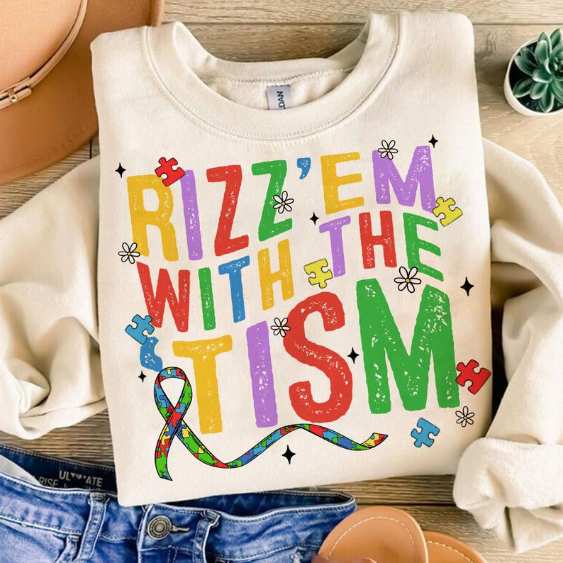 Tism Rizm Svg Retro Rizz Em With the Tism PNG, Autism Awareness, Hand Drawn (digital ...
