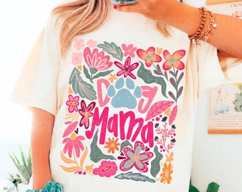 Retro Dog Mama Png, Boho Dog Mom Flower Png, Floral Mama Png, Mom Life Png, Dog Mama Shirt Png, Dog Gifts, Gift for mother, Dog Lovers