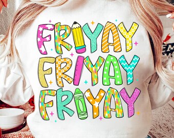 Happy Friyay Png, Friday Png, Teacher Png, Teacher Appreciation png, Gift for Teacher png, Happy Fri-Yay, Back To School Png, Brushstroke