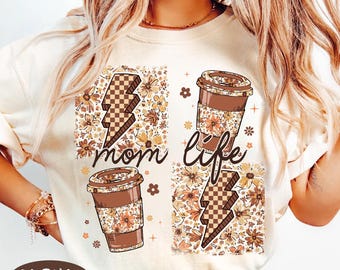 Mom life png, Boho Floral Mama Png, Floral Mama png, Retro Coffee Mom Png, Mama png, Floral Spring Png, Gift for Mom, Mothers Day png